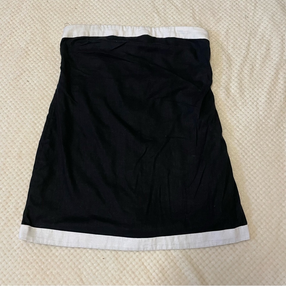 Abercrombie & Fitch strapless Black and White Mini dress Skort linen blend xl